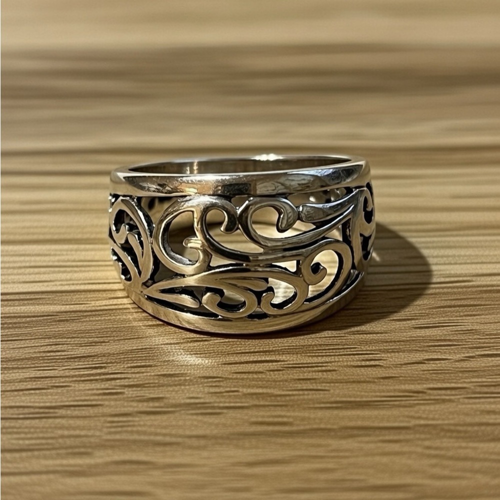 925 SOLID STERLING SILVER FILIGREE RING SIZE 6